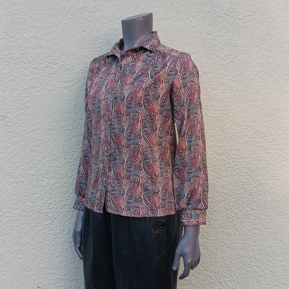 PINS AND NEEDLES (USA) LADIES VINTAGE PAISLEY BLOUSE/BUTTON DOWN LUXURY TOP - Picture 12 of 17